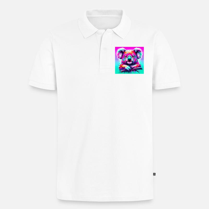 Koala - Männer Premium Bio Polo Shirt - Weiß