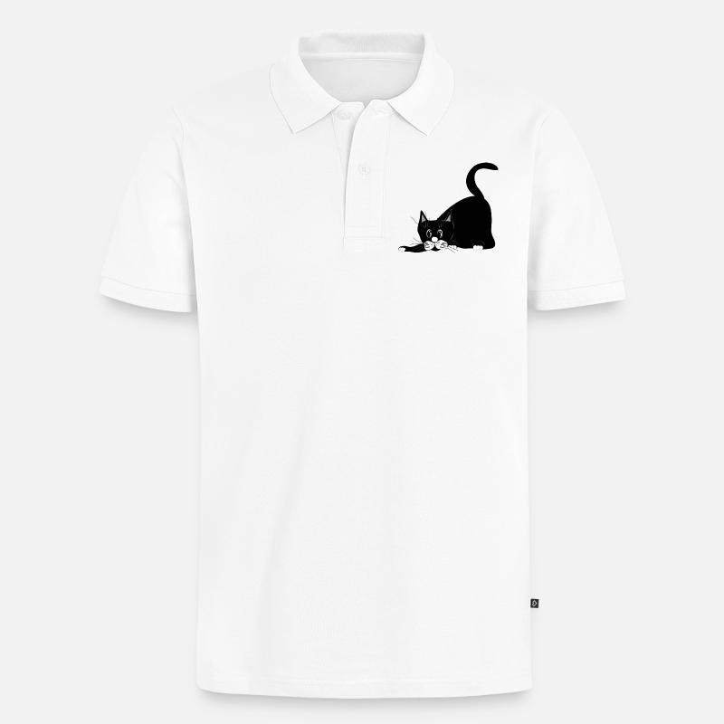 chat - Polo bio Premium Homme - blanc
