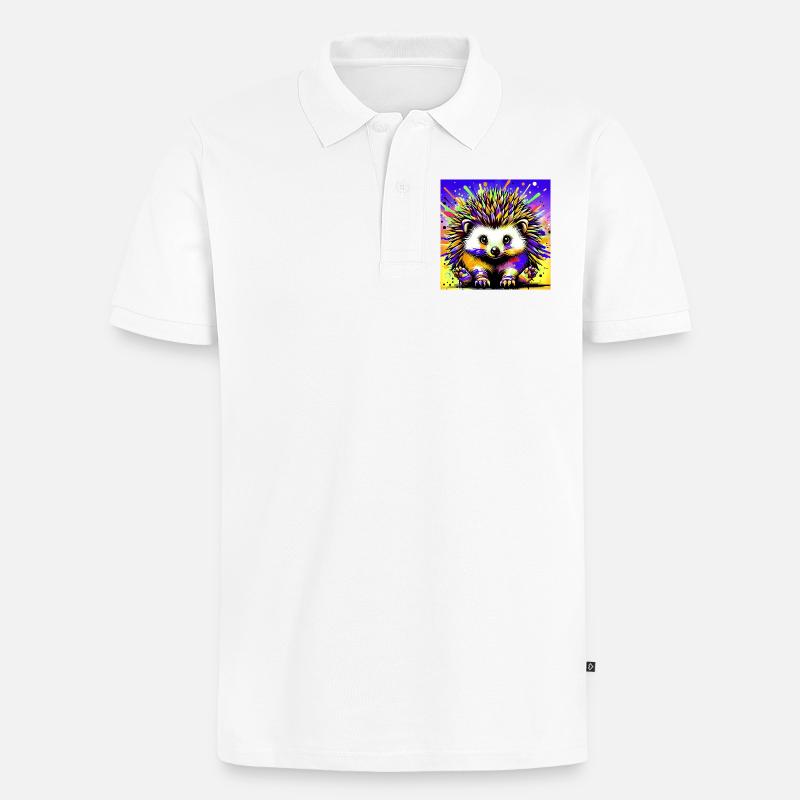 hérisson - Polo bio Premium Homme - blanc