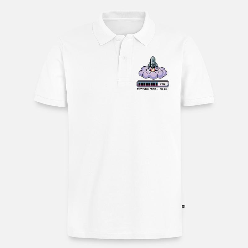 Digital Retro – Existential Crisis – Loading... - Männer Premium Bio Polo Shirt - Weiß