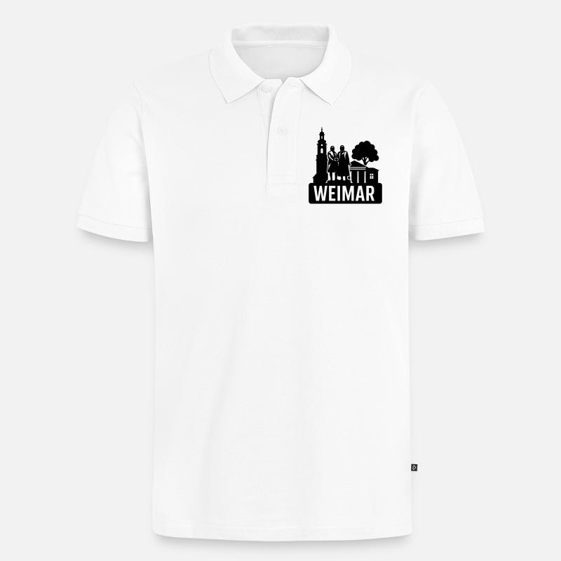 Weimar, Thuringe - Polo bio Premium Homme - blanc