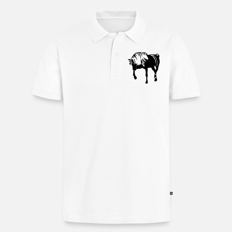 Pferd - Männer Premium Bio Polo Shirt - Weiß