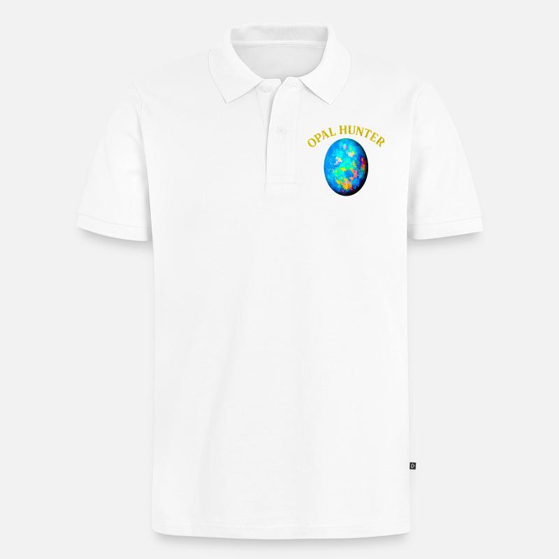 Opal Hunter: Bunter Eierdruck - Männer Premium Bio Polo Shirt - Weiß