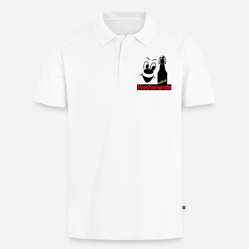 Endlich Wochenende - Männer Premium Bio Polo Shirt - Weiß