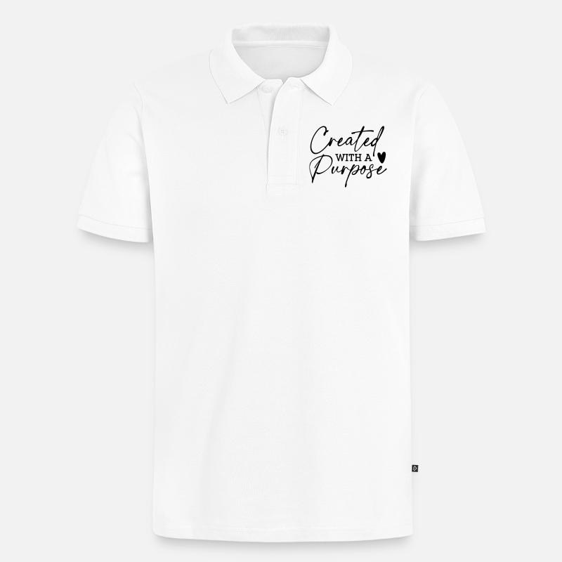 Createtd with a Purpose - Männer Premium Bio Polo Shirt - Weiß