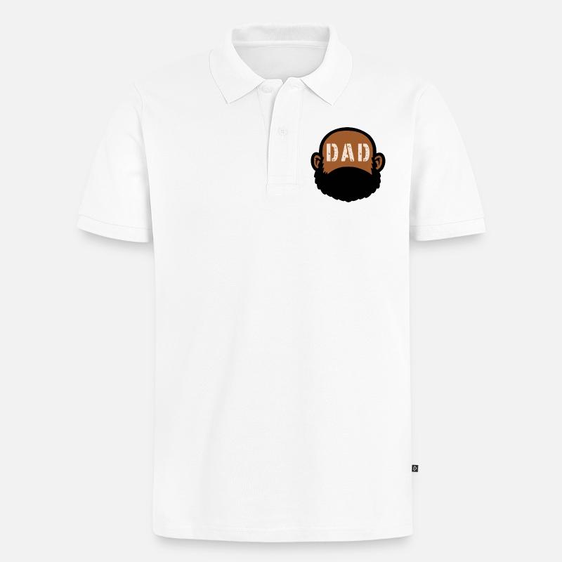 DAD BEARD - Männer Premium Bio Polo Shirt - Weiß