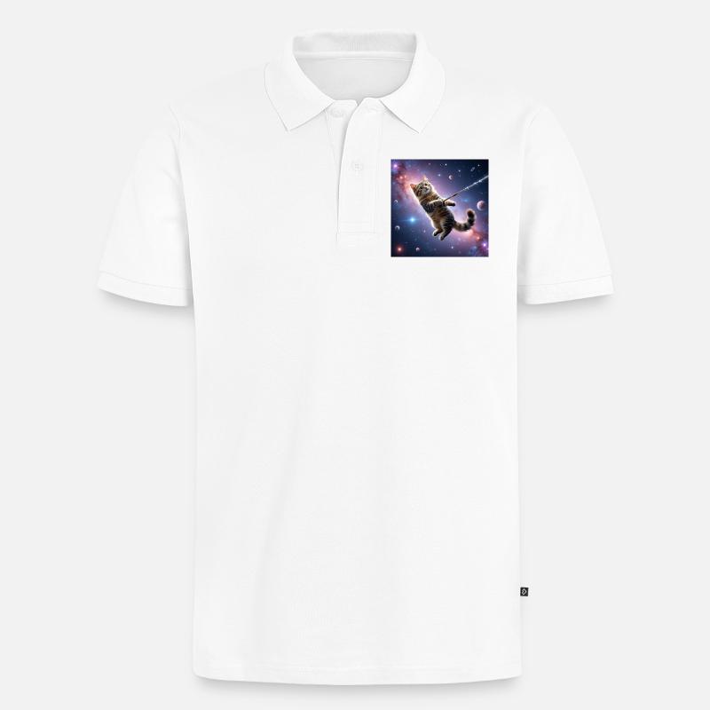 Chat dans l’espace - Polo bio Premium Homme - blanc