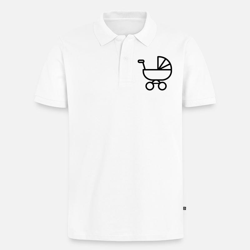 stroller_-1-Kinderwagen - Männer Premium Bio Polo Shirt - Weiß