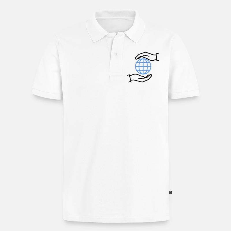 Globe Hands Out Global - Polo bio Premium Homme - blanc