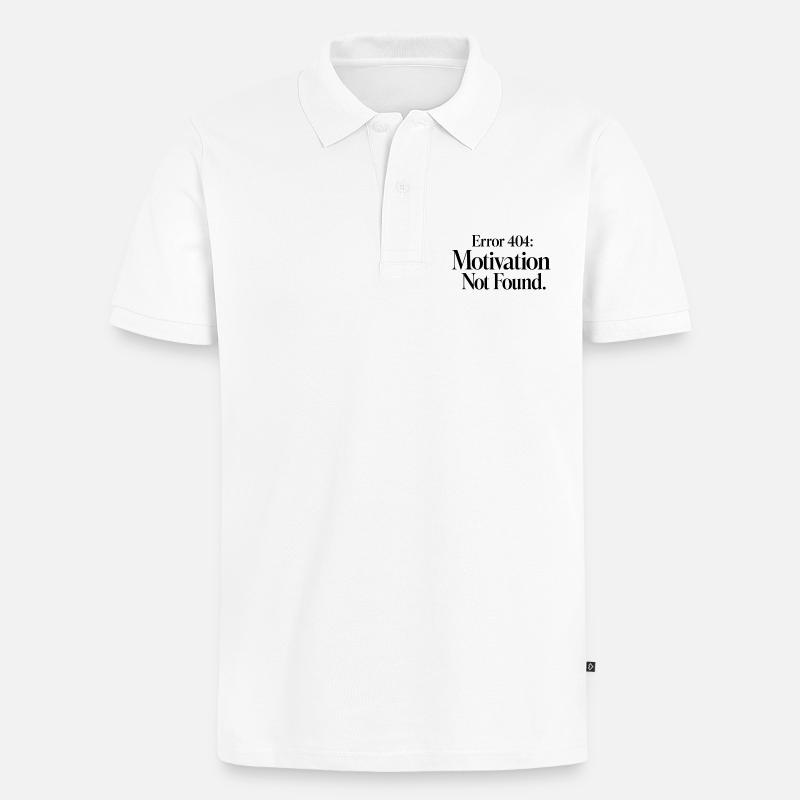 Error 404 Motivation not found - Männer Premium Bio Polo Shirt - Weiß