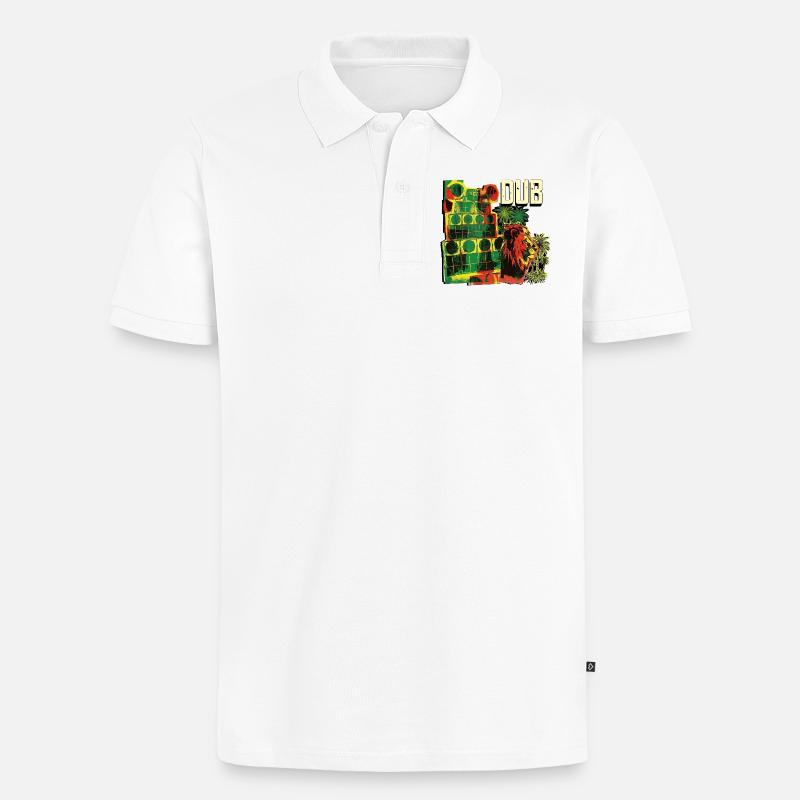 Dub Reggae Soundsystem Session - Männer Premium Bio Polo Shirt - Weiß