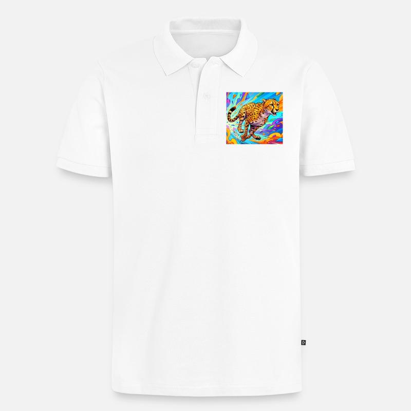 guépard - Polo bio Premium Homme - blanc