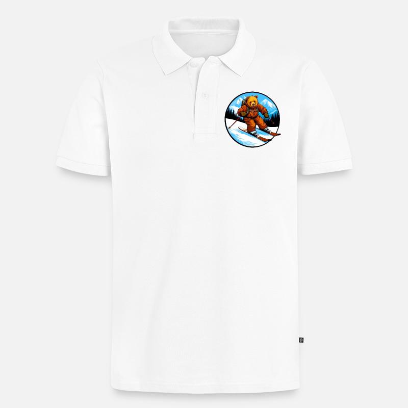 Ski Bear - Polo bio Premium Homme - blanc