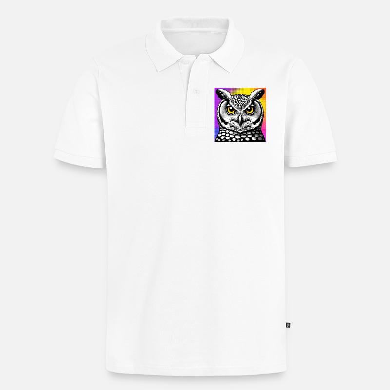 Eule - Männer Premium Bio Polo Shirt - Weiß