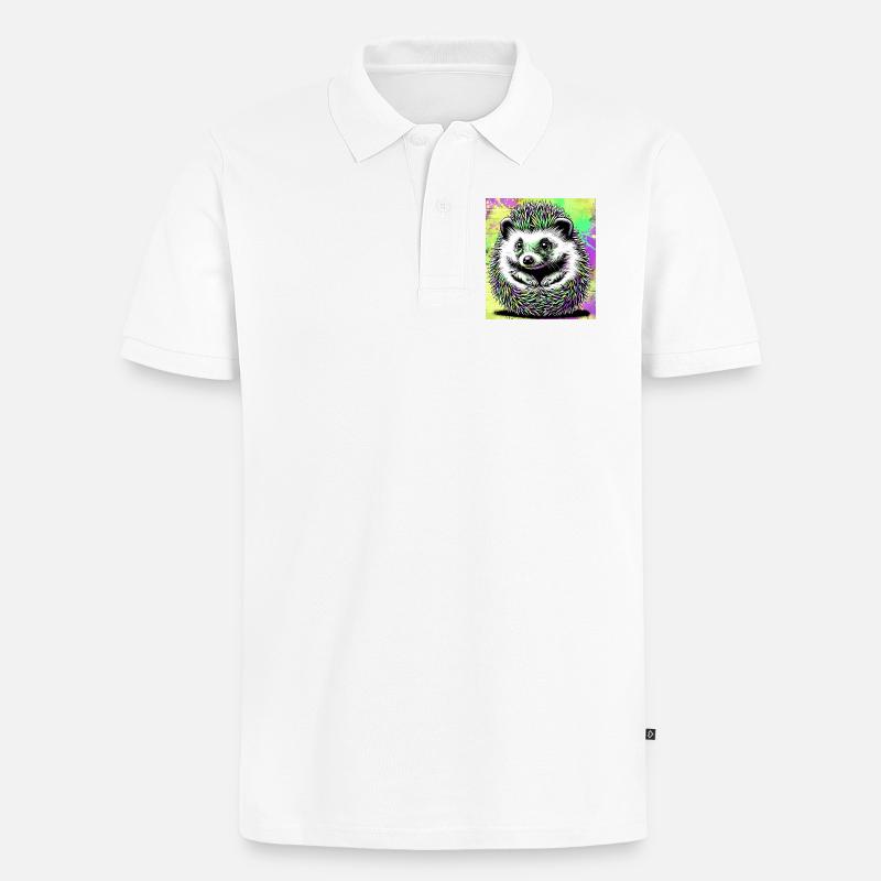 hérisson - Polo bio Premium Homme - blanc