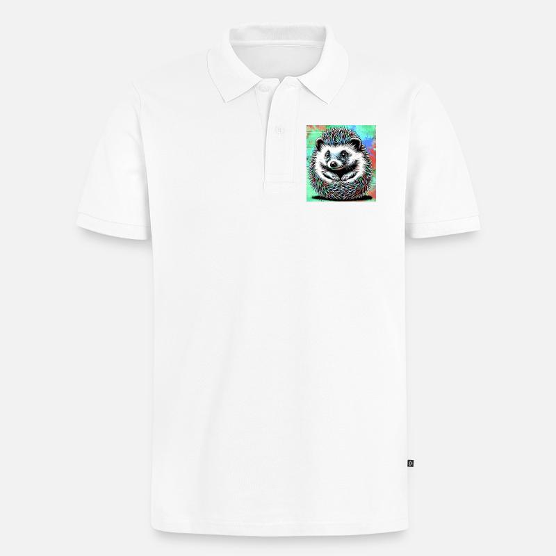 hérisson - Polo bio Premium Homme - blanc