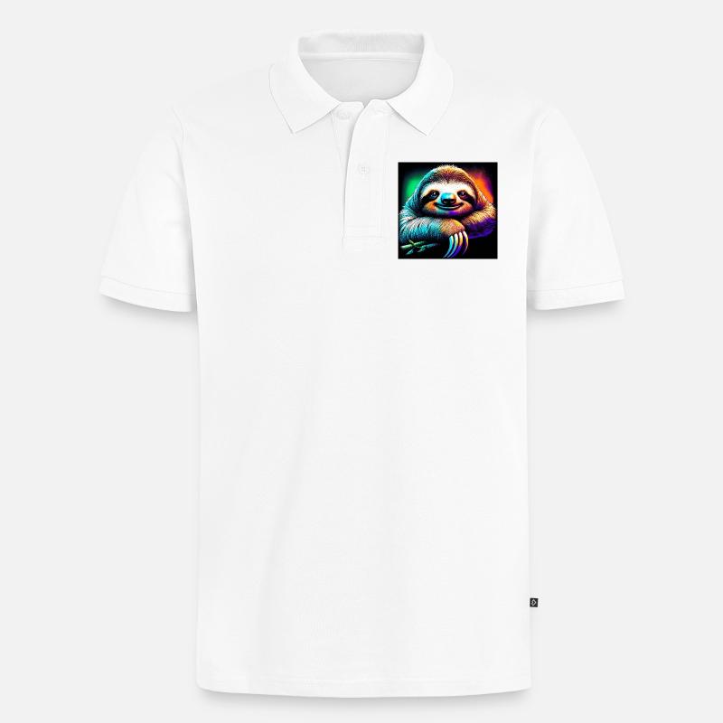 Faultier - Männer Premium Bio Polo Shirt - Weiß