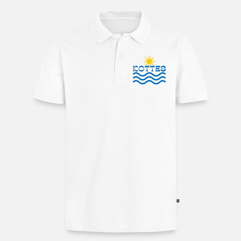Kottes Sun Waves  - Men's Premium Organic Polo Shirt - white
