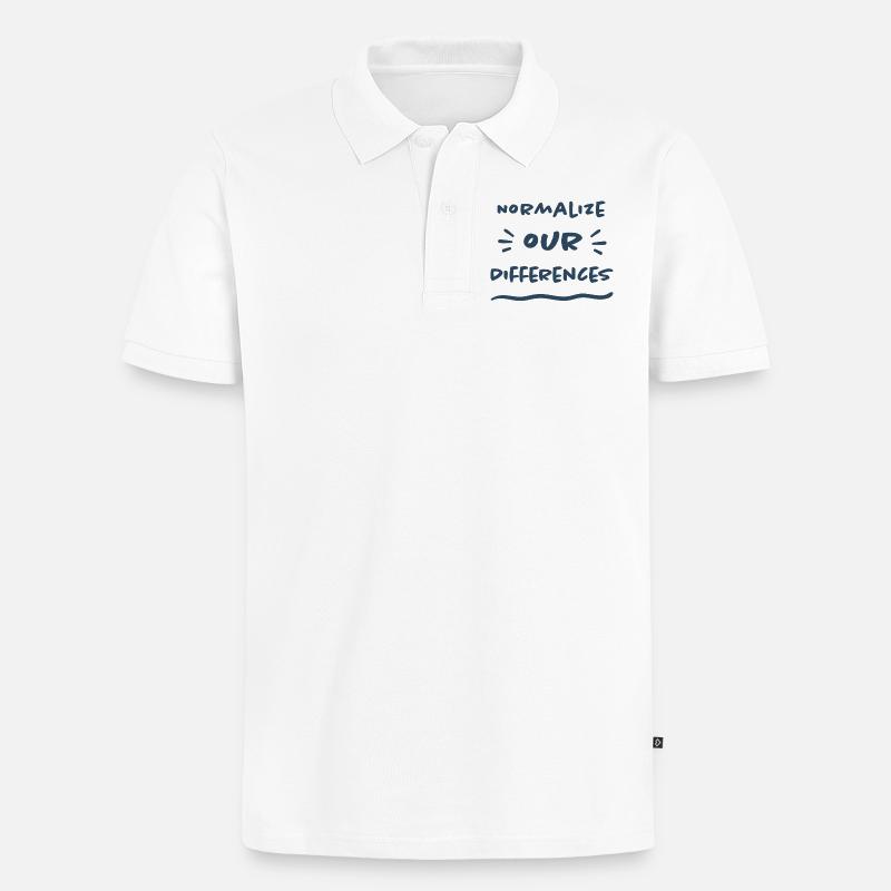 Normalize our Differences - Inklusion - Männer Premium Bio Polo Shirt - Weiß