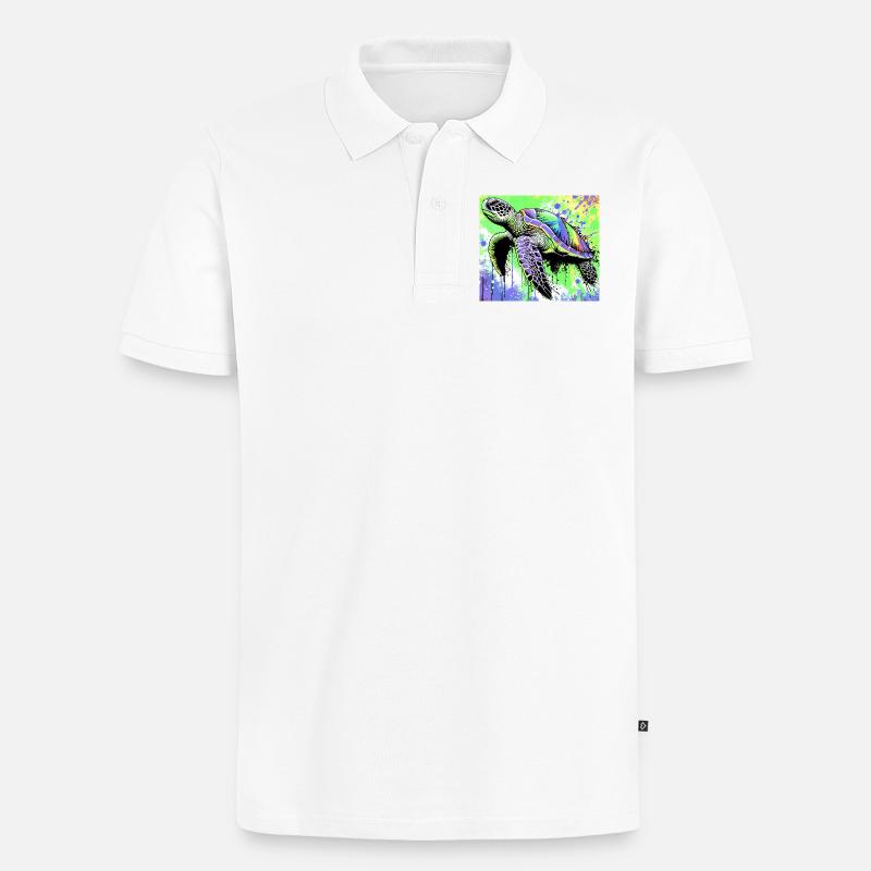 turtle - Men's Premium Organic Polo Shirt - white