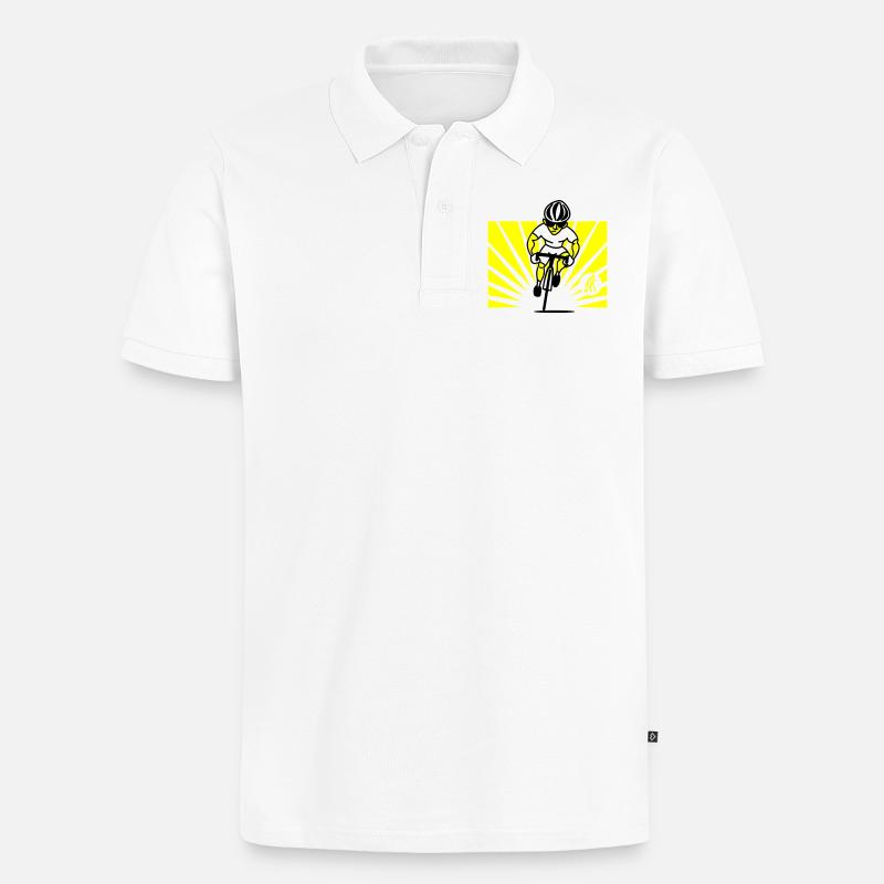 Radfahrer - Männer Premium Bio Polo Shirt - Weiß