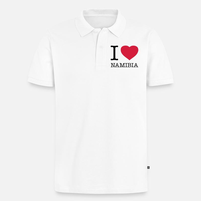 I LOVE NAMIBIA - Männer Premium Bio Polo Shirt - Weiß