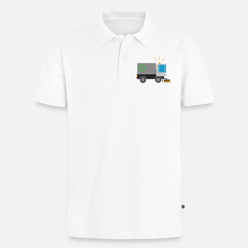Kehrmaschine Straßenfeger Kinder Berufe Säuberung - Männer Premium Bio Polo Shirt - Weiß