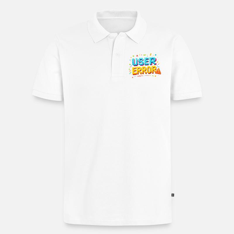 User Fehler Pixelkunst - Männer Premium Bio Polo Shirt - Weiß
