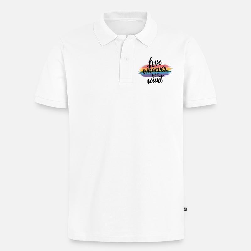 Liebe wem du willst Pride Palette - Männer Premium Bio Polo Shirt - Weiß