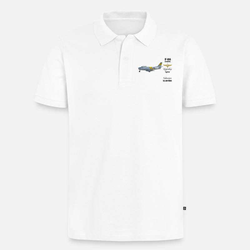 F-86 Sabre - Männer Premium Bio Polo Shirt - Weiß