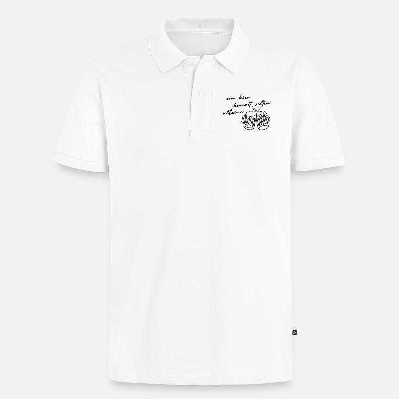 Bier - Männer Premium Bio Polo Shirt - Weiß