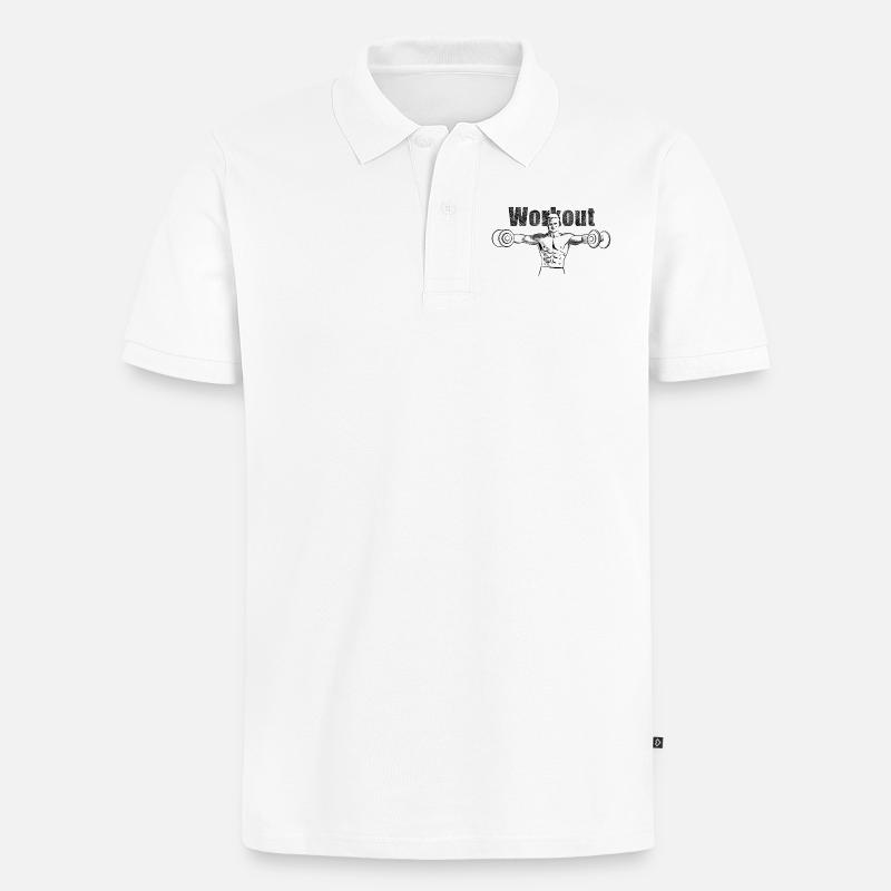 Workout - Männer Premium Bio Polo Shirt - Weiß