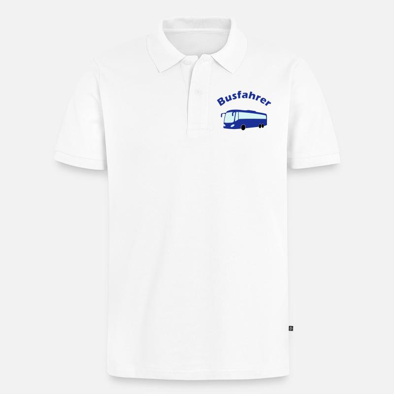 Busfahrer Design - Männer Premium Bio Polo Shirt - Weiß