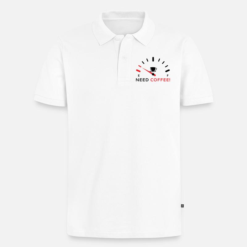 Brauche Kaffee 2 - Männer Premium Bio Polo Shirt - Weiß