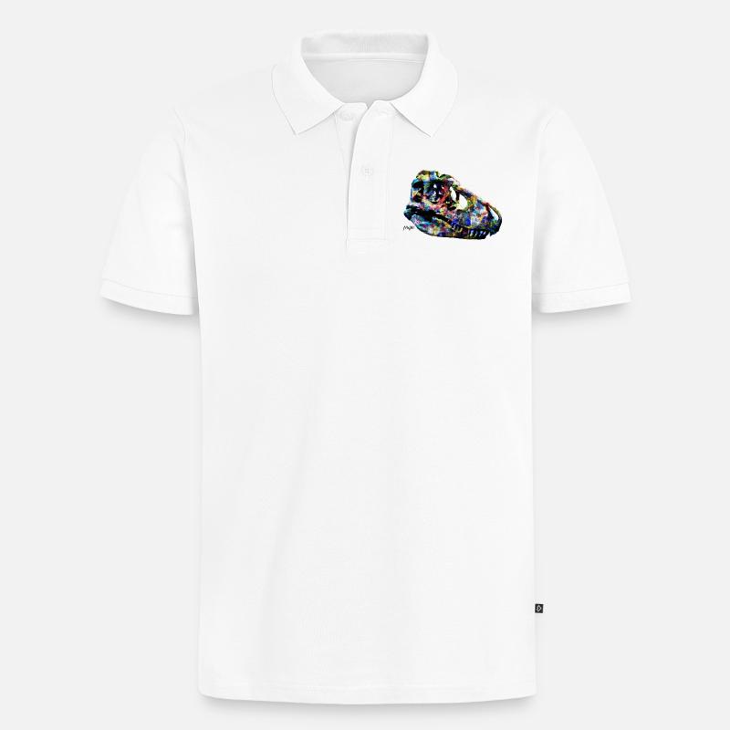 Tarbosaurus - Männer Premium Bio Polo Shirt - Weiß