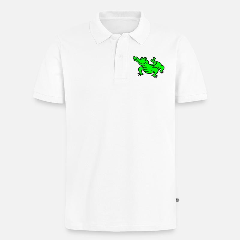 Crocodile (a) - Männer Premium Bio Polo Shirt - Weiß