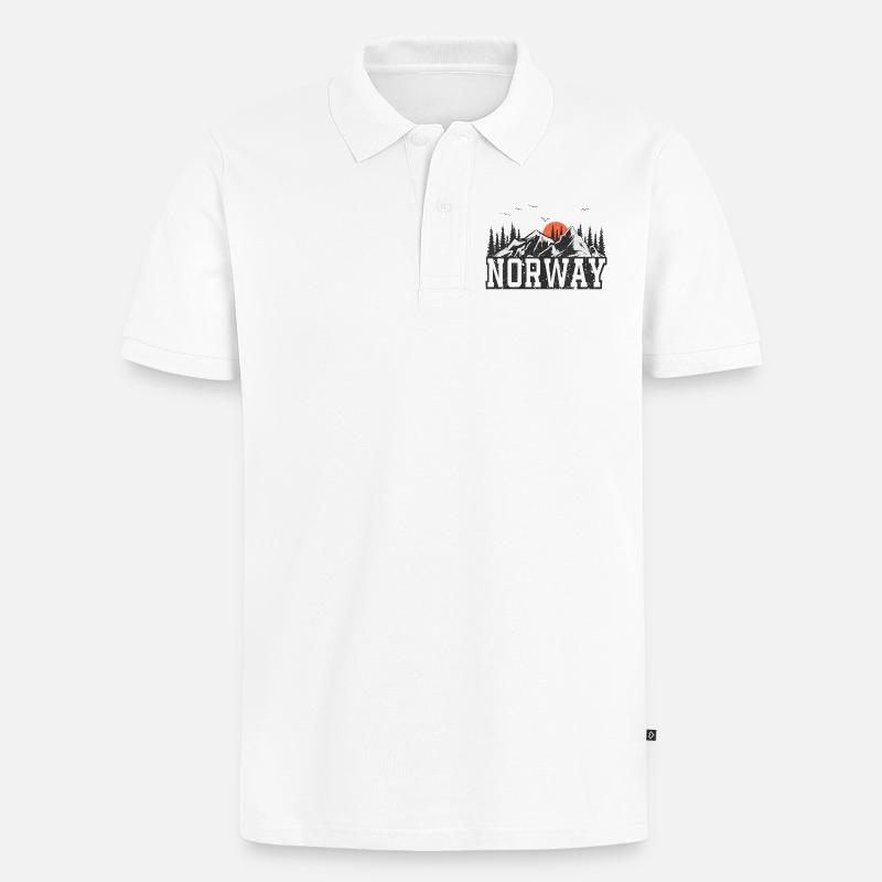 Norwegen - Männer Premium Bio Polo Shirt - Weiß