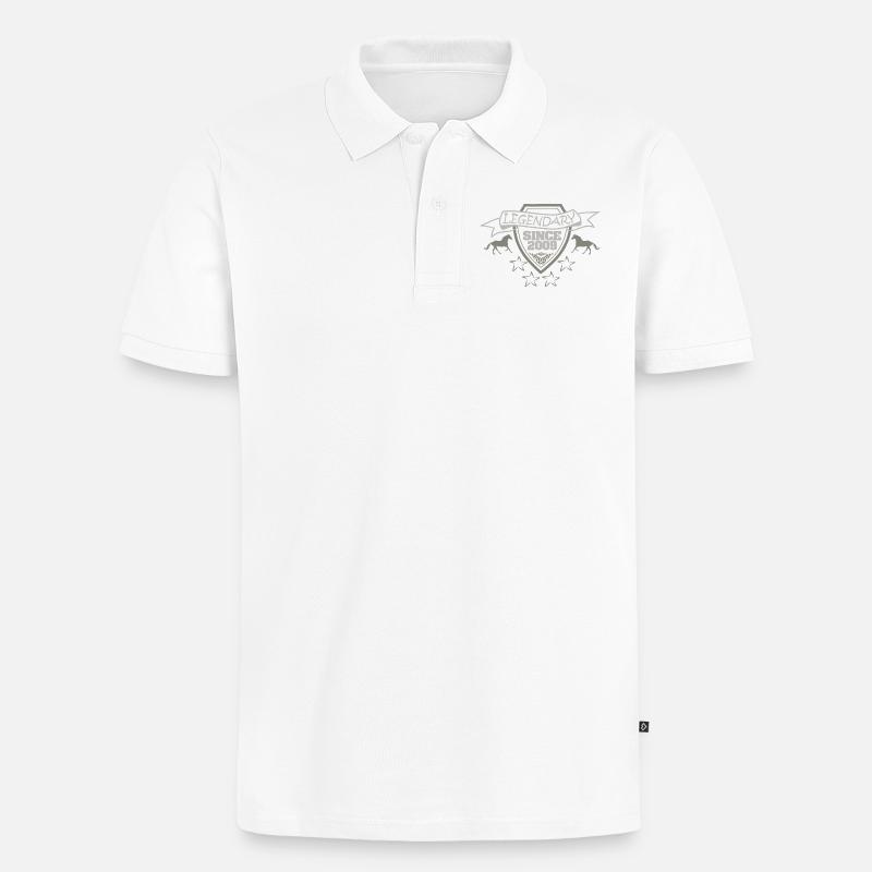 Pferd 2009 - Männer Premium Bio Polo Shirt - Weiß