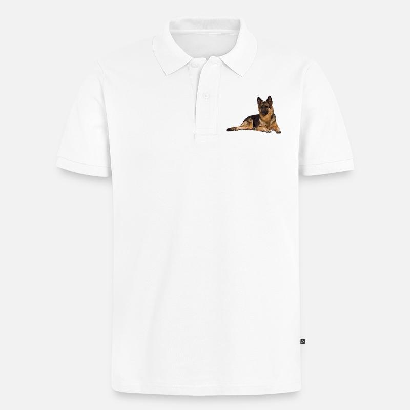 Deutscher Schäferhund - Männer Premium Bio Polo Shirt - Weiß