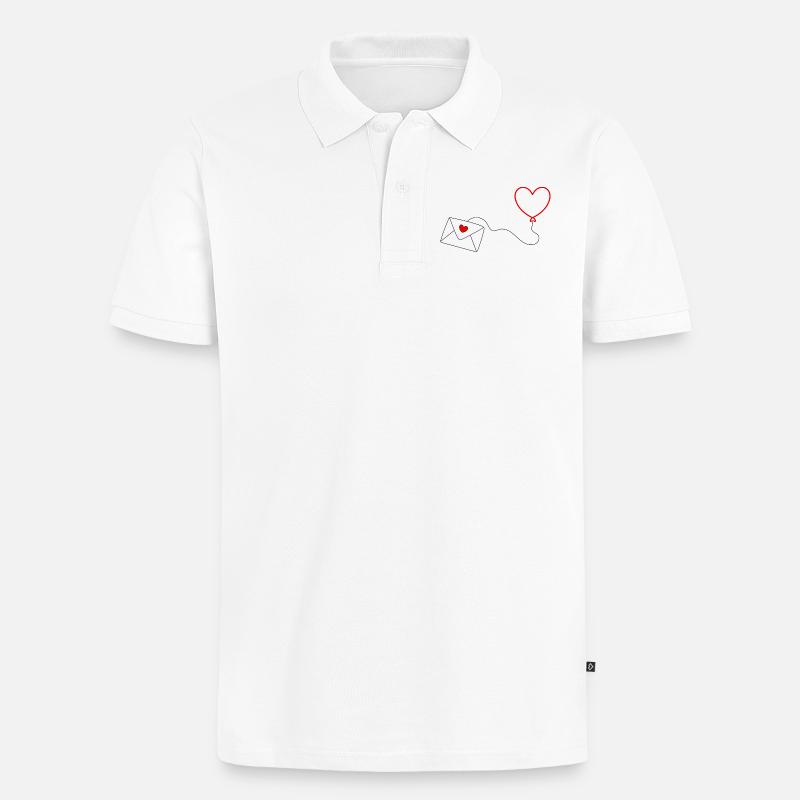 Saint-Valentin, Saint-Valentin, Saint-Valentin - Polo bio Premium Homme - blanc