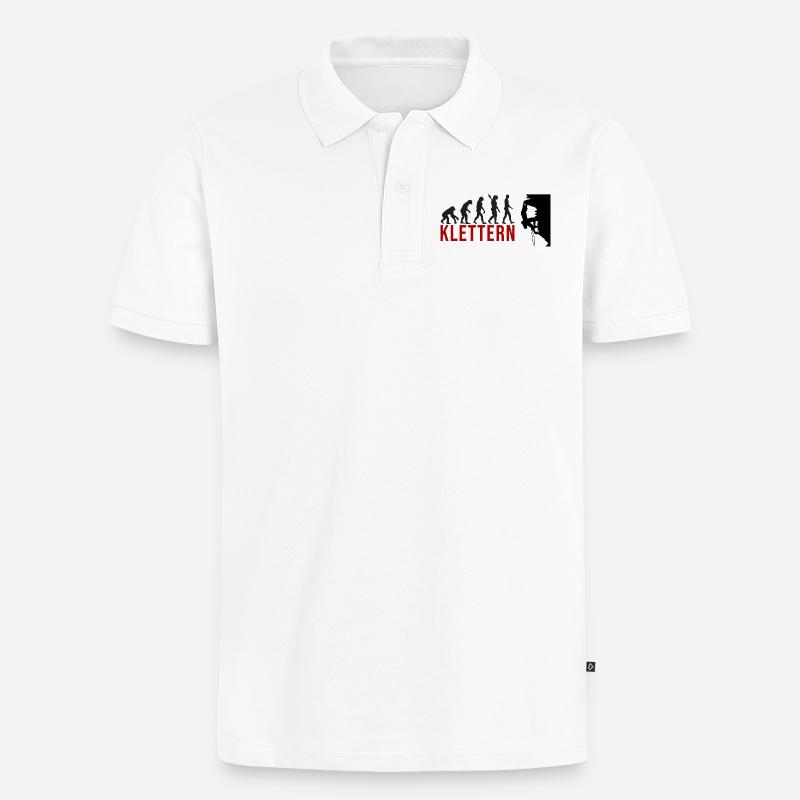 Ecolution Klettern - Männer Premium Bio Polo Shirt - Weiß