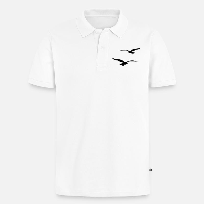 fliegende moewen vogel urlaub - Männer Premium Bio Polo Shirt - Weiß