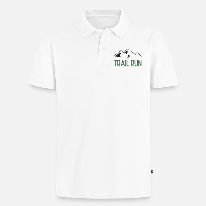Trailrun - Männer Premium Bio Polo Shirt - Weiß