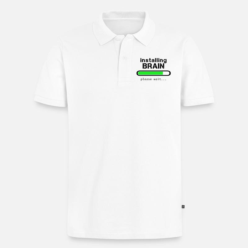 Installation von Brain - Männer Premium Bio Polo Shirt - Weiß
