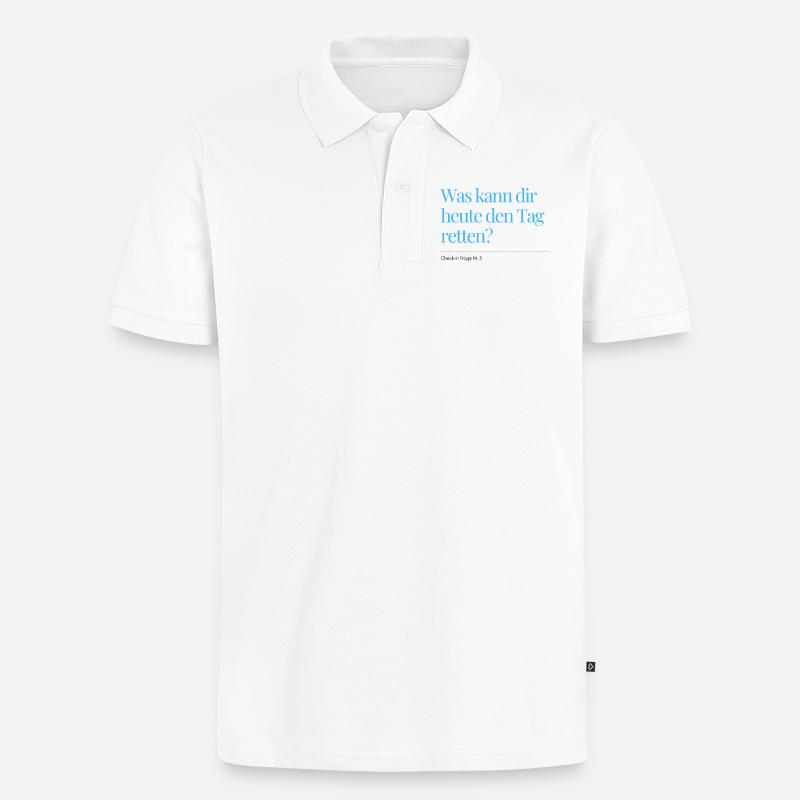 Check-in Frage Nr. 5 - Männer Premium Bio Polo Shirt - Weiß
