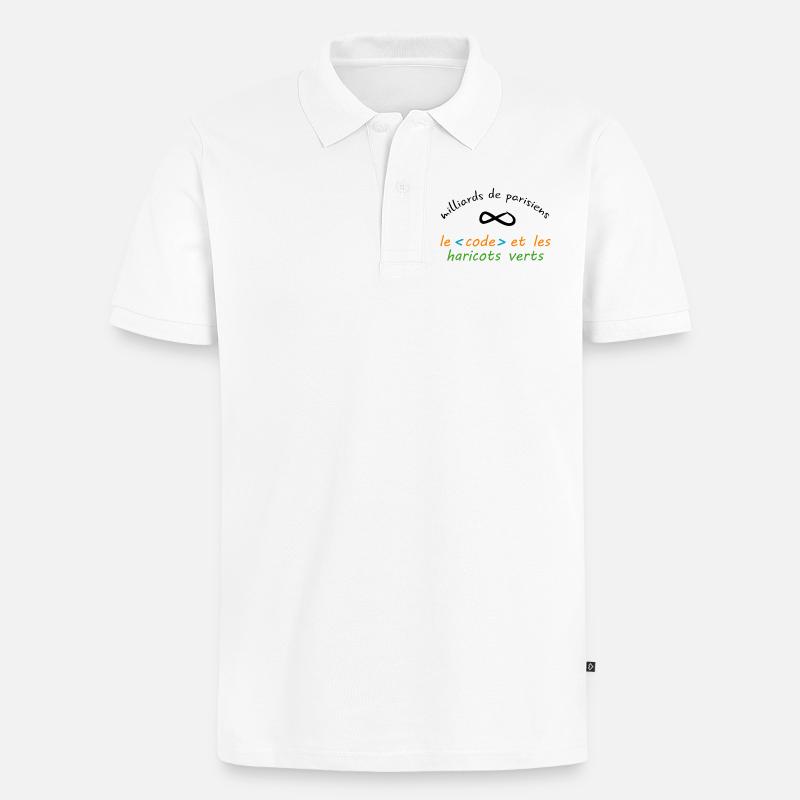8_milliards_de_parisiens_le_code_et_les_haricot - Männer Premium Bio Polo Shirt - Weiß