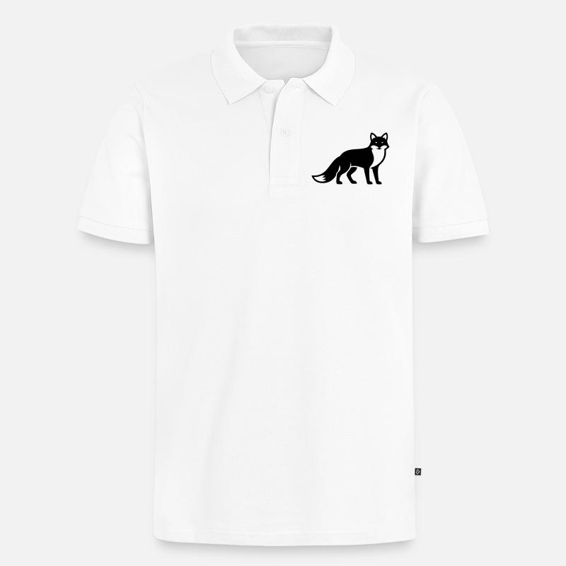 Fuchs Tier Silhouette - Männer Premium Bio Polo Shirt - Weiß