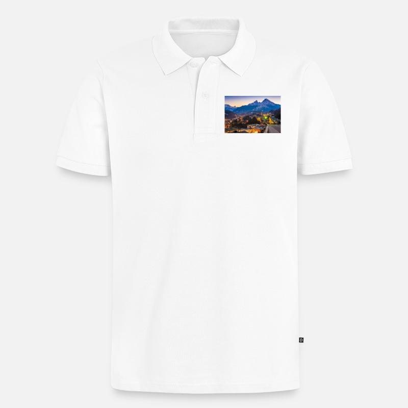 Berchtesgaden mit Watzmann - Männer Premium Bio Polo Shirt - Weiß