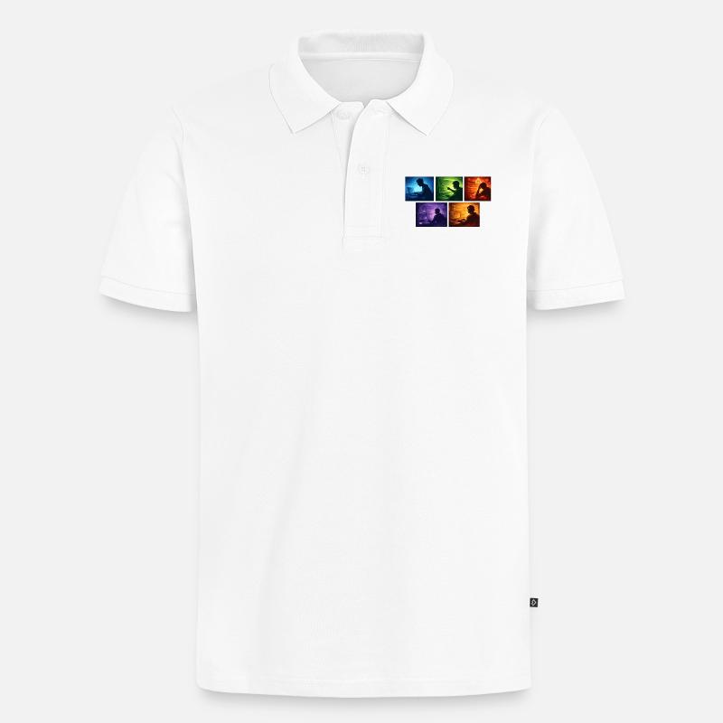 Neon-Coding: Bildschirmwelten - Männer Premium Bio Polo Shirt - Weiß