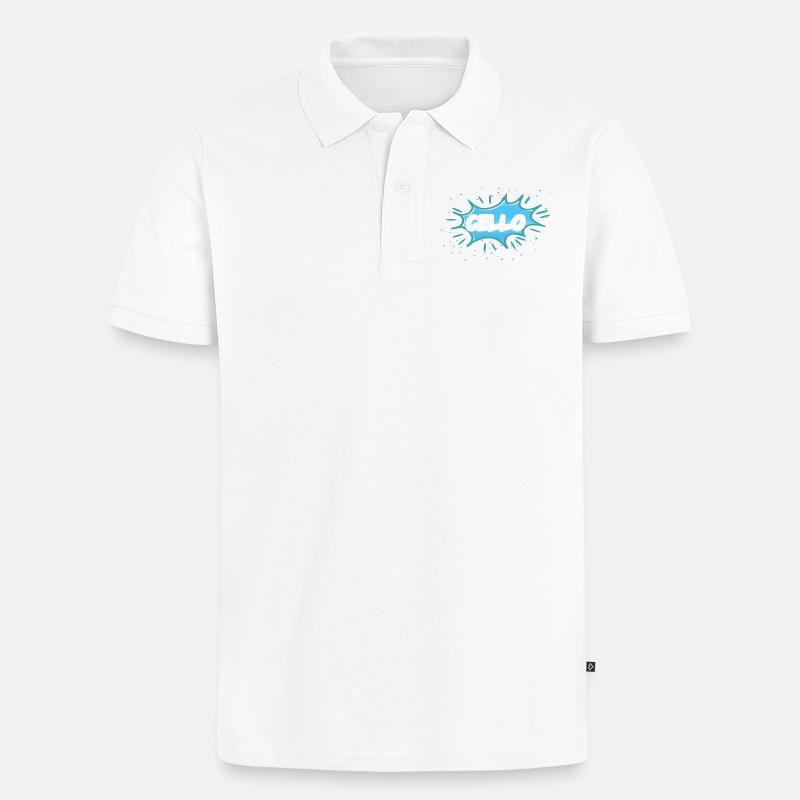 Geschenk Cello - Männer Premium Bio Polo Shirt - Weiß